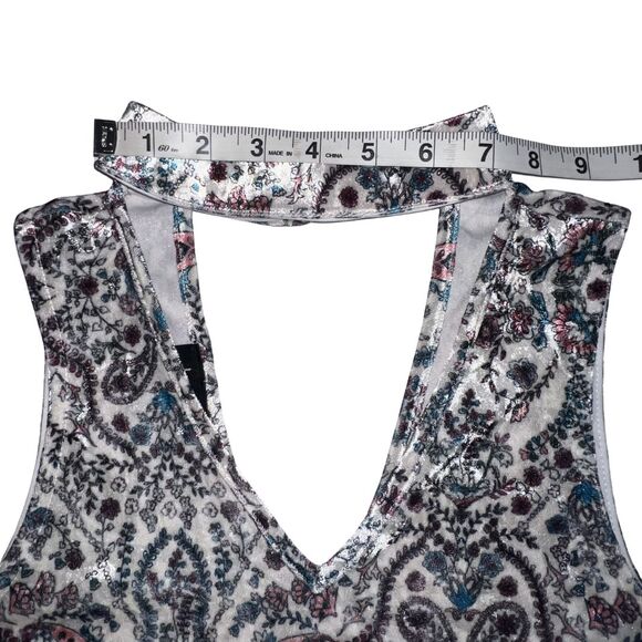 By & By Blouse Womens Medium Velvet Choker Neck Paisley Whimsical Fairycore Top - Picture 9 of 12